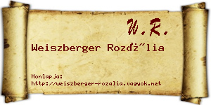Weiszberger Rozália névjegykártya